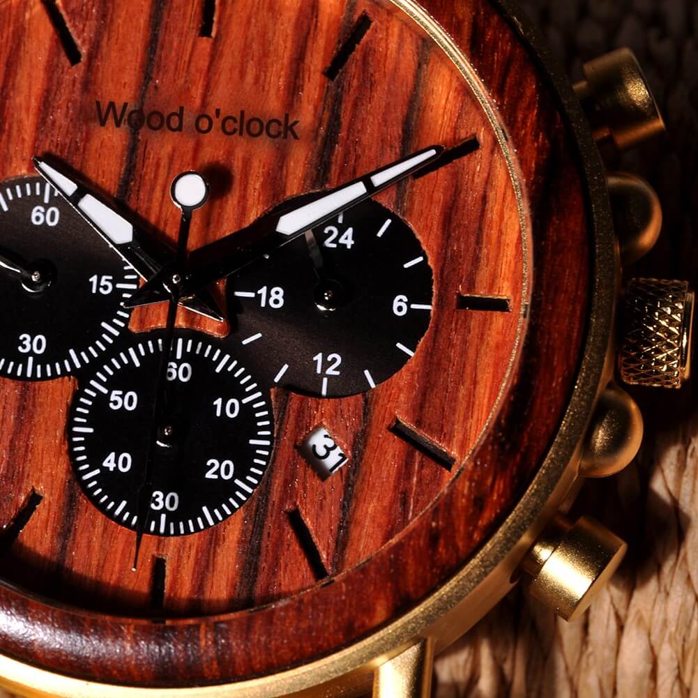 Auch die Datumsanzeige unserer Armbanduhr "Ahornwald" ist hochwertig verarbeitet
