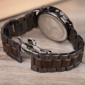Auch das Armband unserer Holzuhr "Black & White" ist von höchster Qualität
