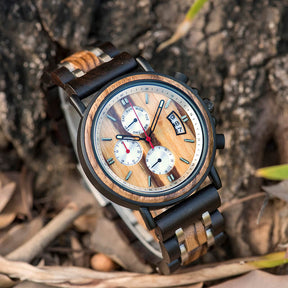 Armbanduhr für Herren aus hochwertigem Ebenholz