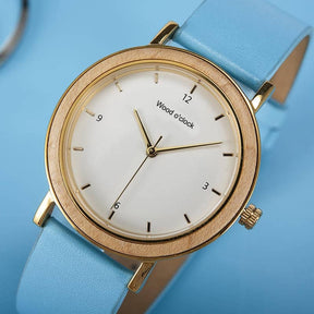 Auch mit blauem Armband erhältlich - Armbanduhr "Verdona" von Wood o'clock